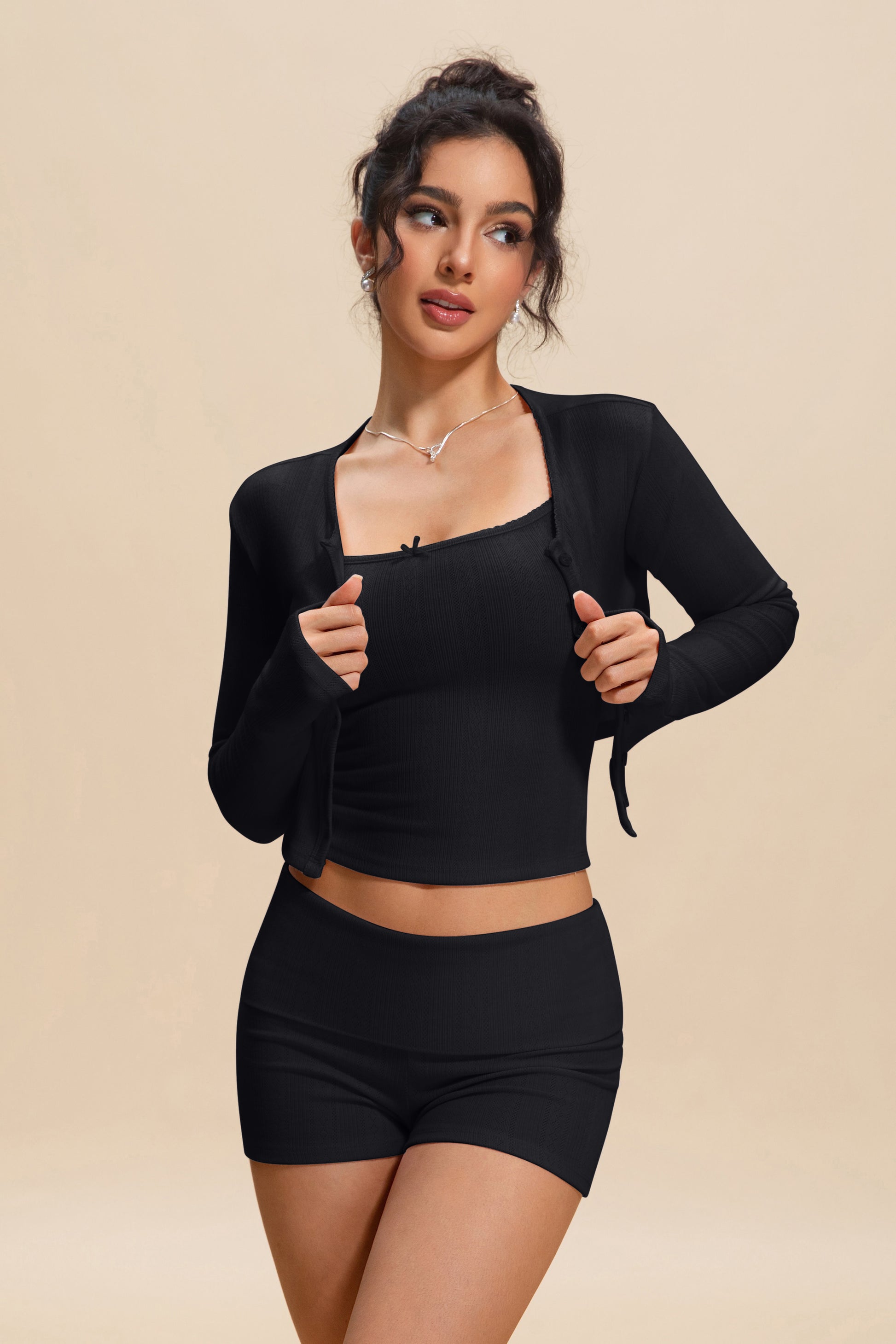 Lila Pointelle Set