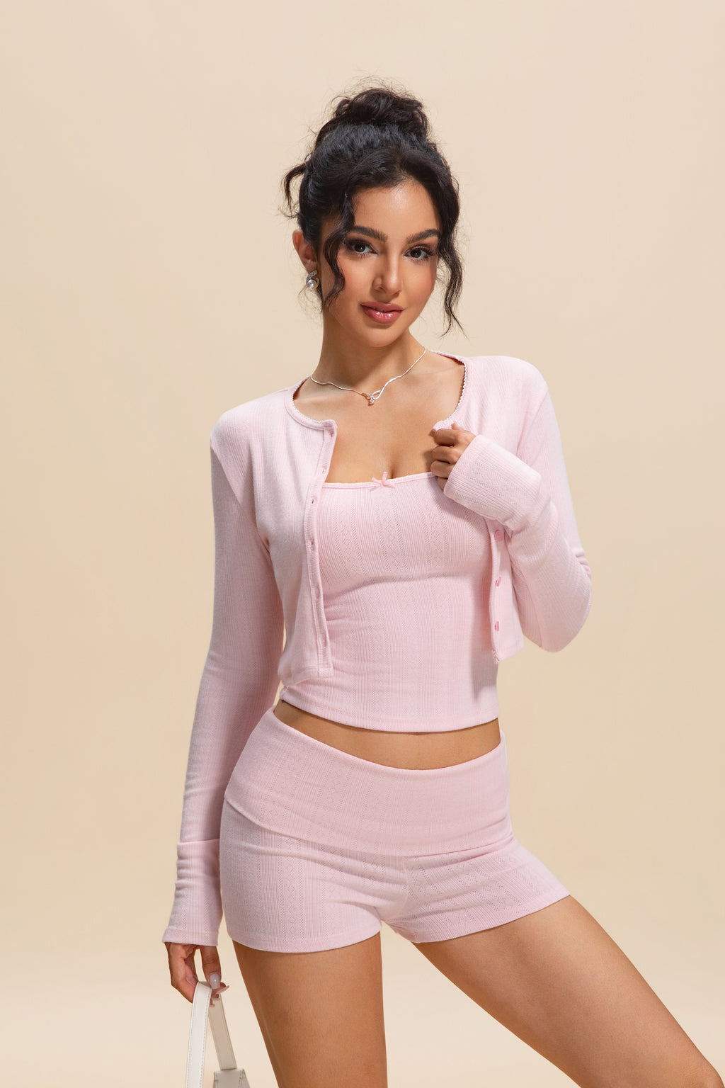 Lila Pointelle Set