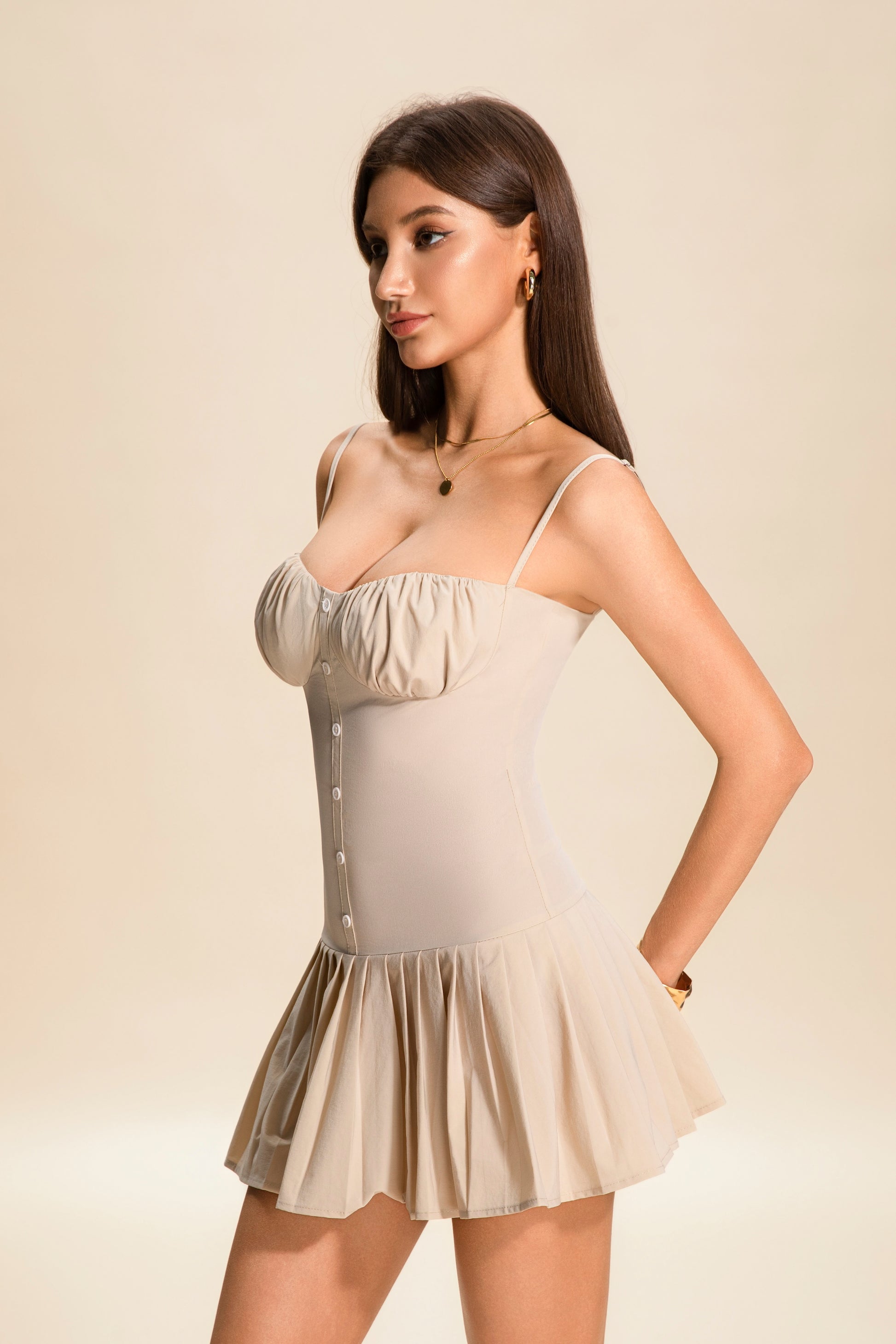 Hampton Pleated Mini Dress
