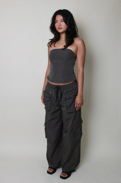 Slate Wide Leg Cargo