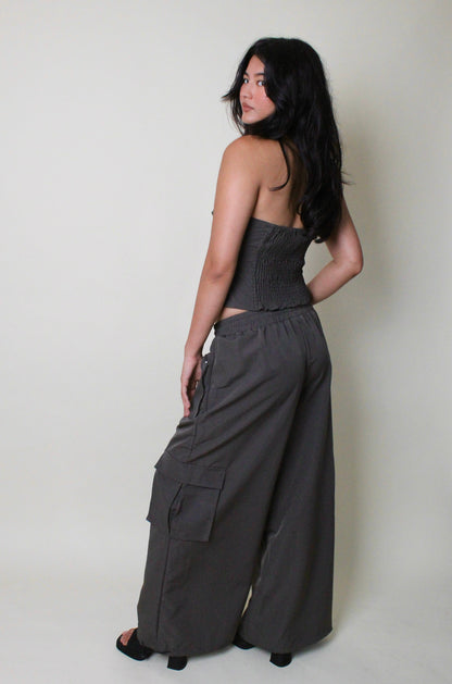 Slate Wide Leg Cargo