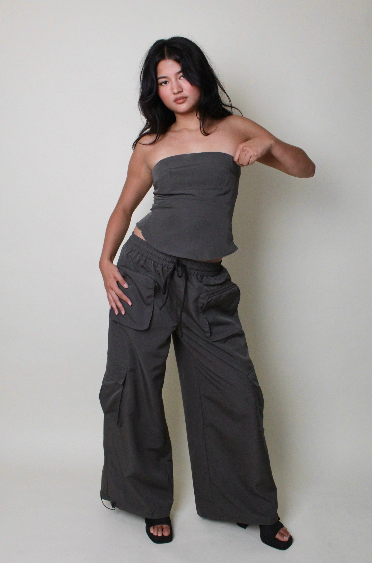 Slate Wide Leg Cargo