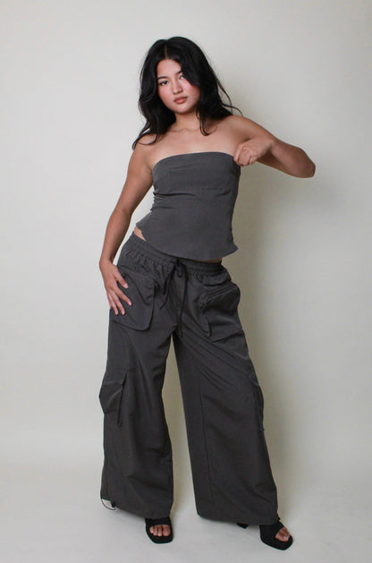 Slate Wide Leg Cargo