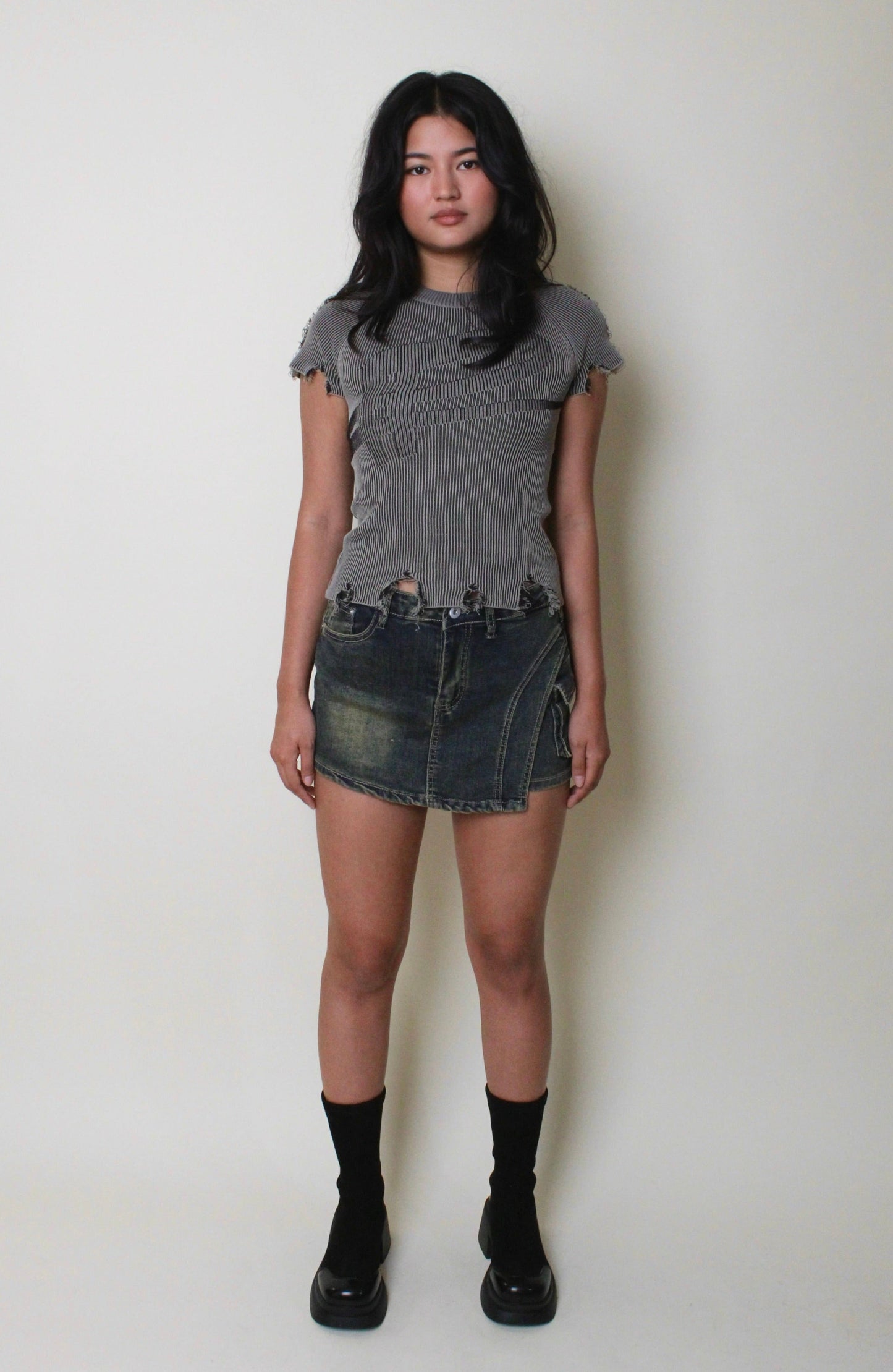 Saddle Denim Skort