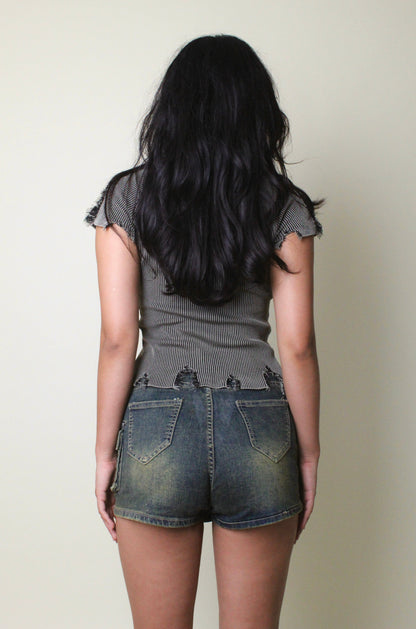 Saddle Denim Skort