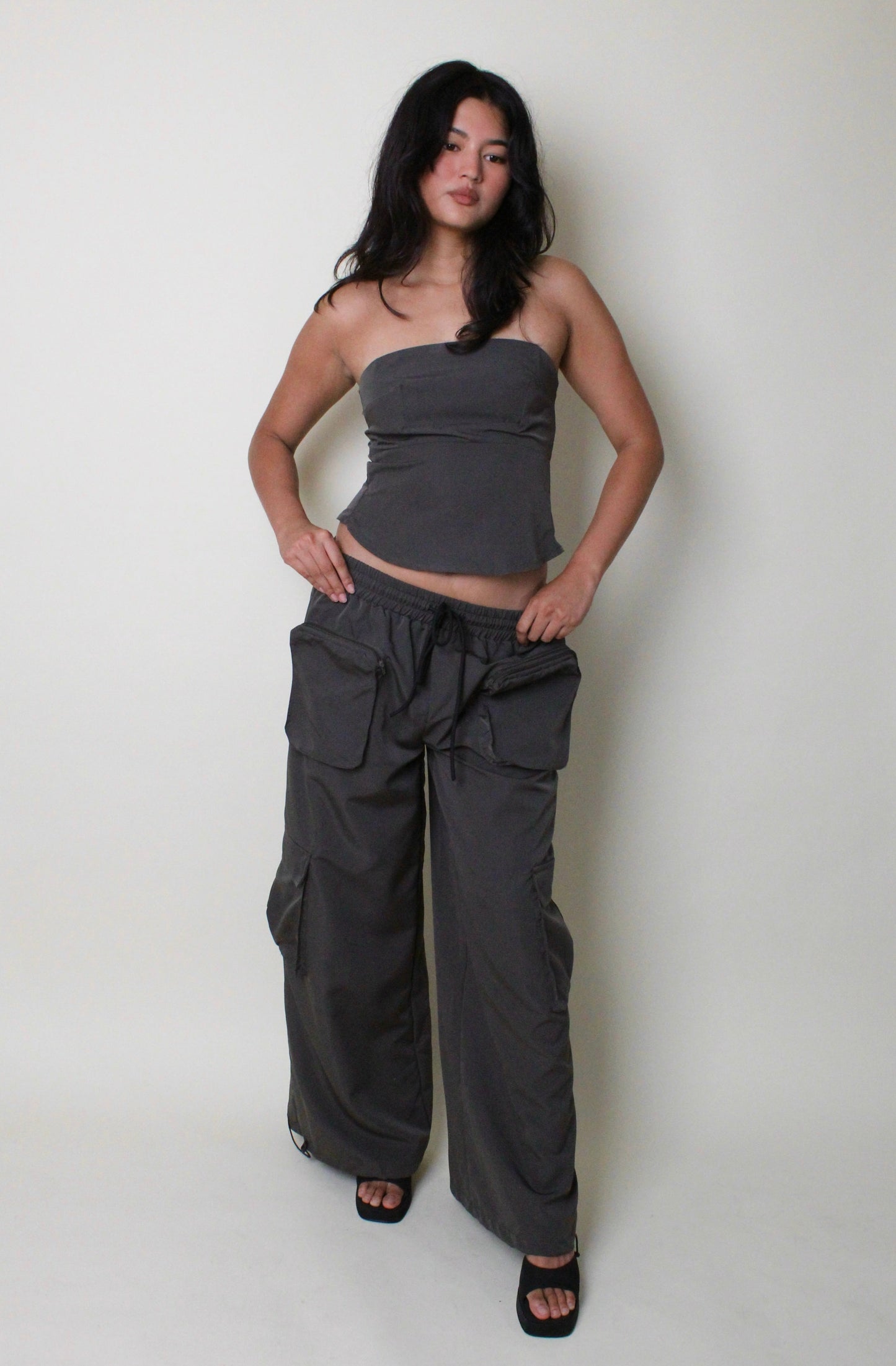 Slate Wide Leg Cargo